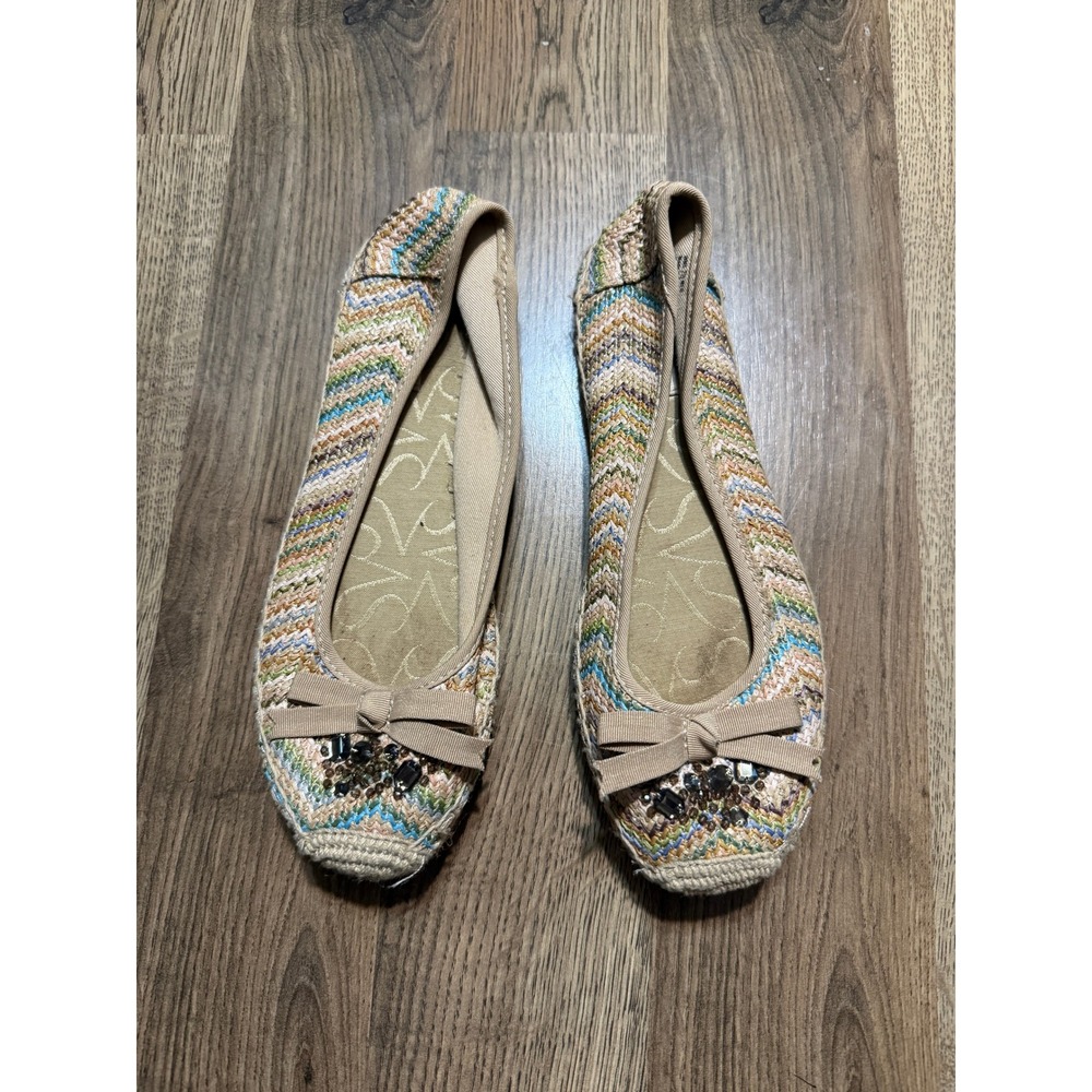 Simply Vera Vera Wang Espadrille Flats Womens 7.5 Multi Chevron Slip On Good